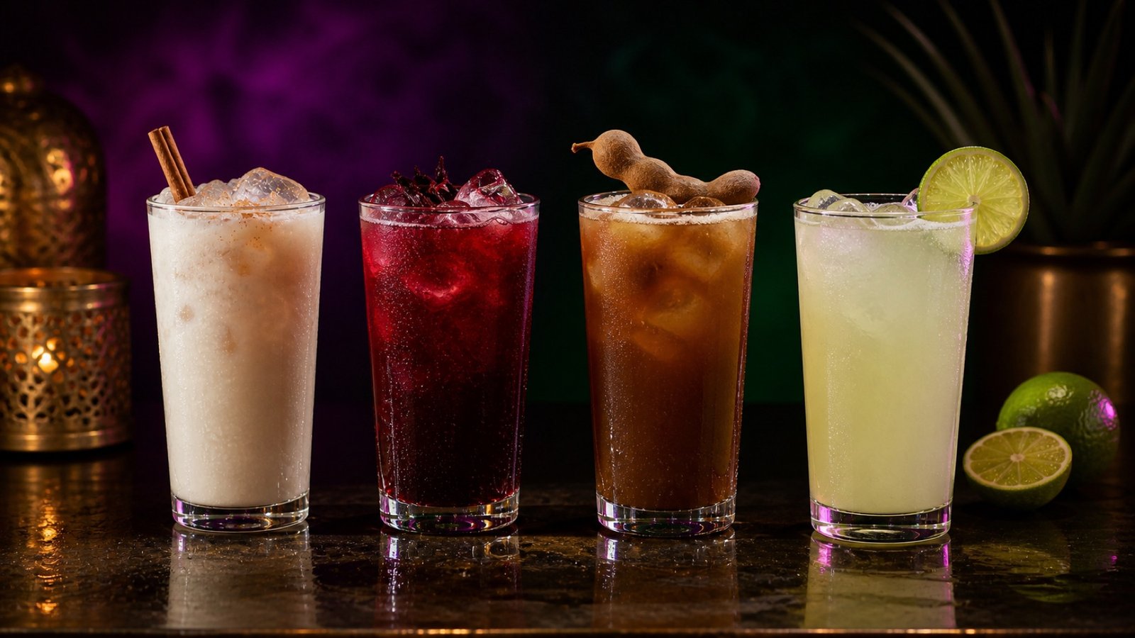 Horchata, jamaica et tamarindo